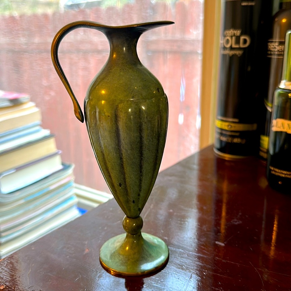 Vintage Pal Bell Maurice Ascalon menorah oil jug Israel